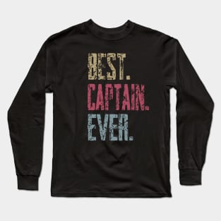 Vintage Best Captain Ever Retro Funny Quotes Happy Fathers Day Long Sleeve T-Shirt